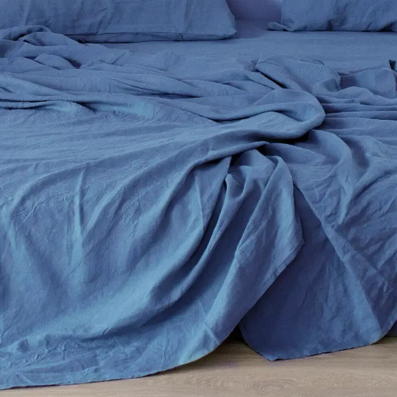 100% Pure French Linen Flat Sheet | Stone-Washed OEKO-TEX Certified Top Sheet for Hot Sleepers (1 PC)