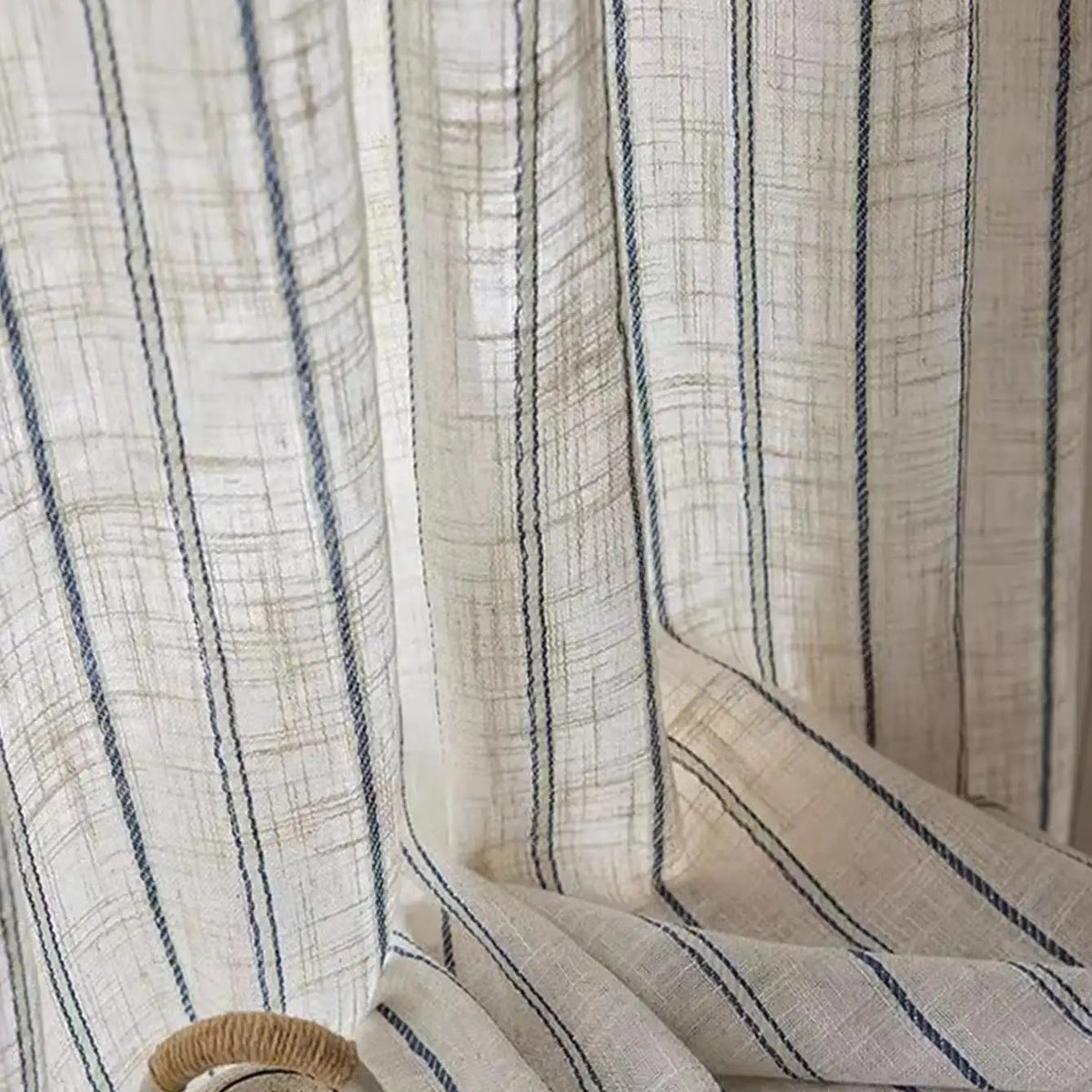 Stripe Cotton Linen Blend Gauze Curtains | CD1045