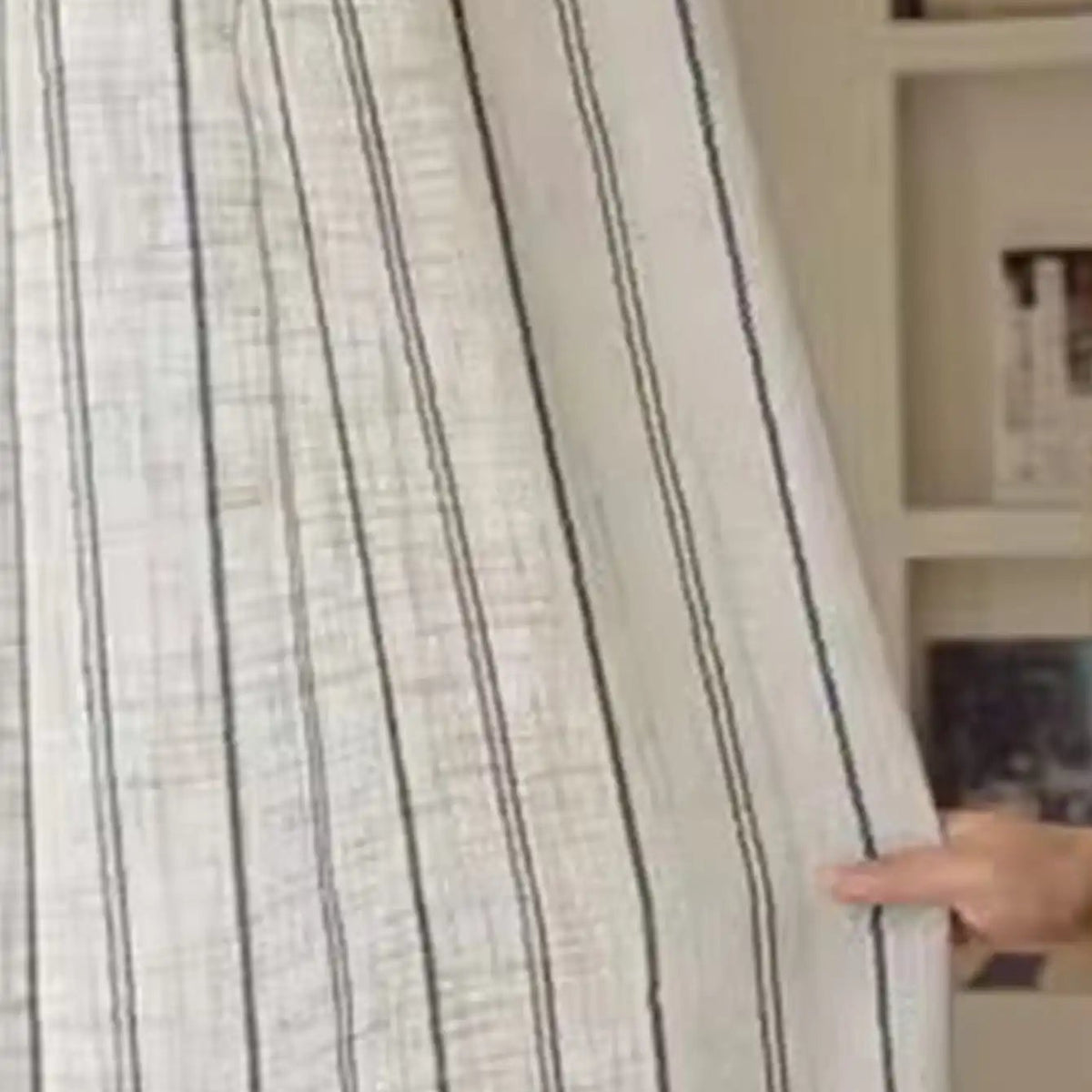 Stripe Cotton Linen Blend Gauze Curtains | CD1045