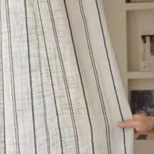 Stripe Cotton Linen Blend Gauze Curtains | CD1045