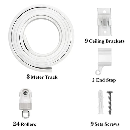 Flexible Bendable Curtain Track Set, Silent Room Divider & Window Rail, CH1004