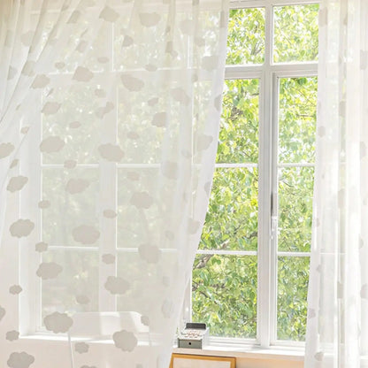 White Cloud Pattern Sheer Curtain | CD1048