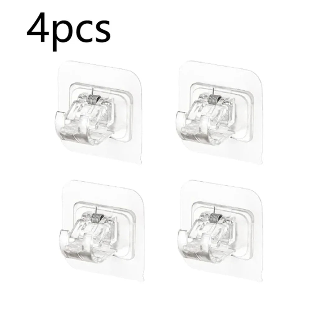 Modern Self-Adhesive Curtain Rod Bracket Hooks – No-Drill Wall Mount Holder (2/4/8 Pack) | CH1008