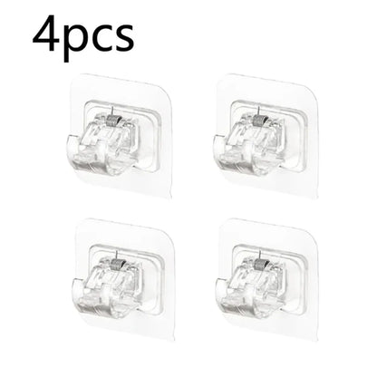 Modern Self-Adhesive Curtain Rod Bracket Hooks – No-Drill Wall Mount Holder (2/4/8 Pack) | CH1008