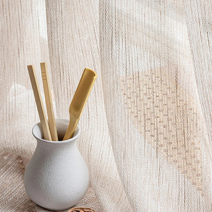 Beige Sheer Farmhouse Linen Curtain | CD1042