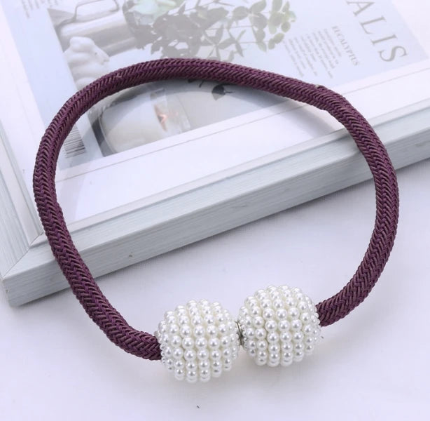 Pearl Magnetic Curtain Tie Back | No Drill Curtain Holder | Decorative Buckle
