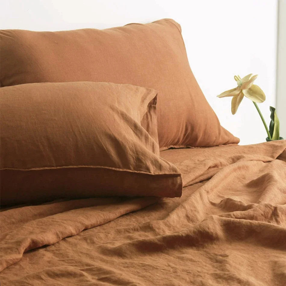 Premium 2-Piece 100% Pure Linen Throw Pillow Covers | Grade A Solid Color Decorative Shams with Hidden Zipper