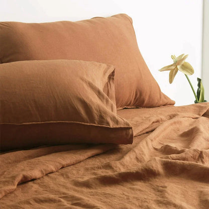 Premium 2-Piece 100% Pure Linen Throw Pillow Covers | Grade A Solid Color Decorative Shams with Hidden Zipper