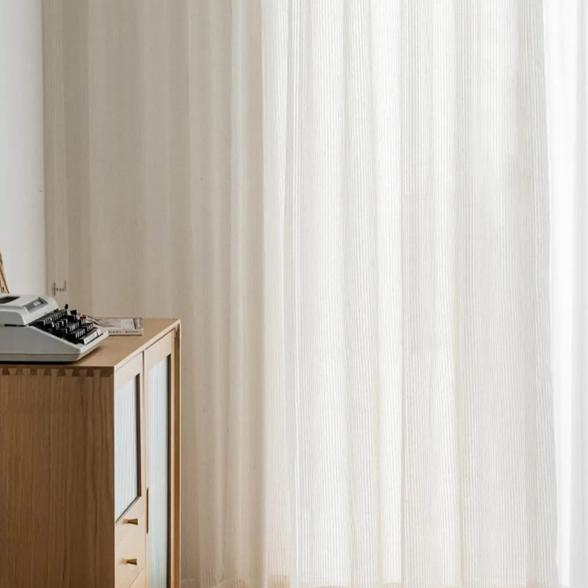 Striped Gauze Modern Sheer Curtain | CD1040
