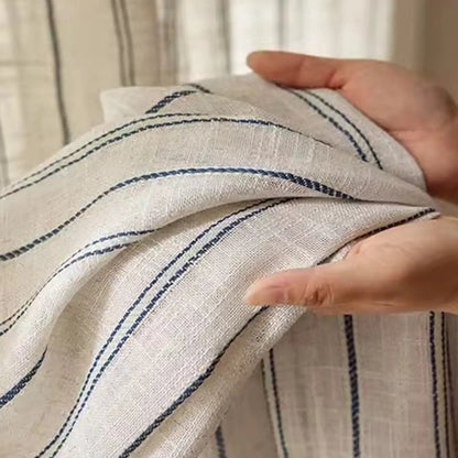 Stripe Cotton Linen Blend Gauze Curtains | CD1045
