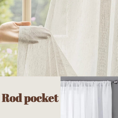 Linen Textured Tulle S-Fold Sheer Curtains | CD1029