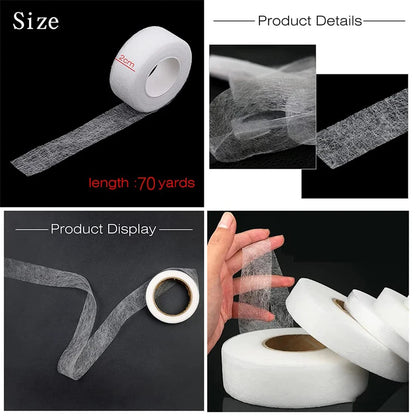Iron-On Hemming Tape - No-Sew Fabric Fusible Bonding Web for Pants, Curtains, & Drapes | 70 Yards