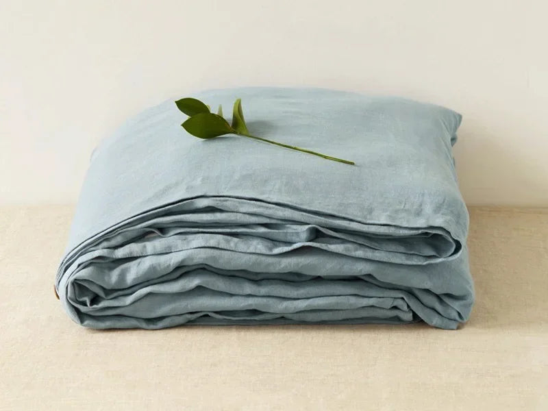 100% Pure French Linen Flat Sheet | Stone-Washed OEKO-TEX Certified Top Sheet for Hot Sleepers (1 PC)