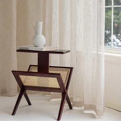 Beige Sheer Farmhouse Linen Curtain | CD1042