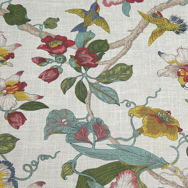 Premium Floral Hummingbird Tropical Botanical Print Blend Cotton, CA1004