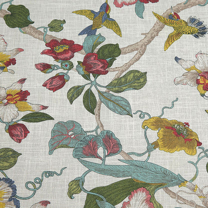 Premium Floral Hummingbird Tropical Botanical Print Blend Cotton, CA1004