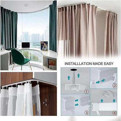 Flexible Bendable Curtain Track Set, Silent Room Divider & Window Rail, CH1004