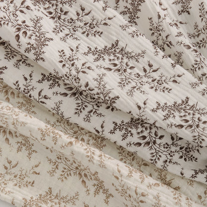 Vintage Botanical 100% Cotton Crepe Fabric | CA1010