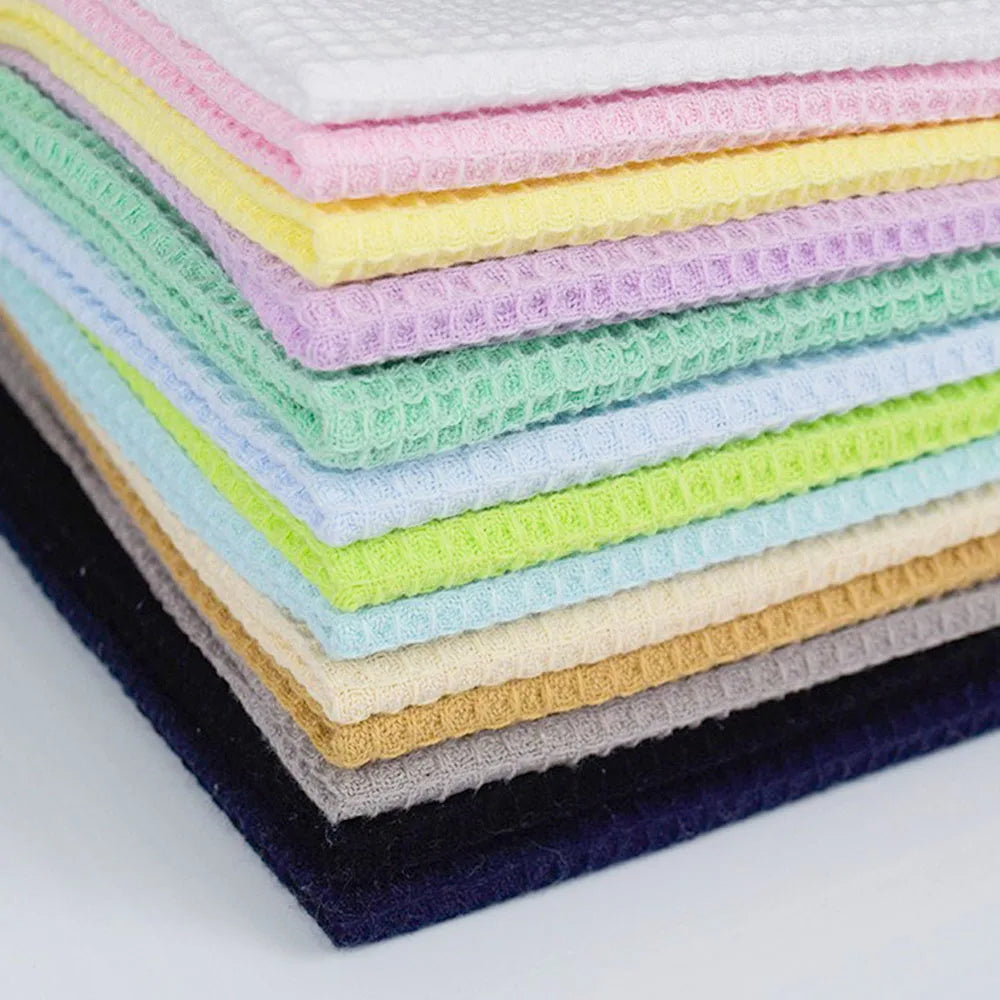 Premium Soft Waffle Weave Cotton Blend Fabric | Moisture-Absorbent, Quick-Dry Bubble Cloth For DIY Sleepwear, Towels & Modern Home Textiles | CA1015