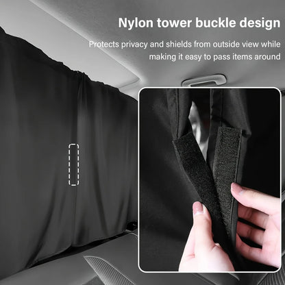 4-Piece Car Privacy Curtain Set | Synthetic Fiber Auto Window Shades for Travel, Napping & Car Camping | Detachable Interior Divider | CD1014