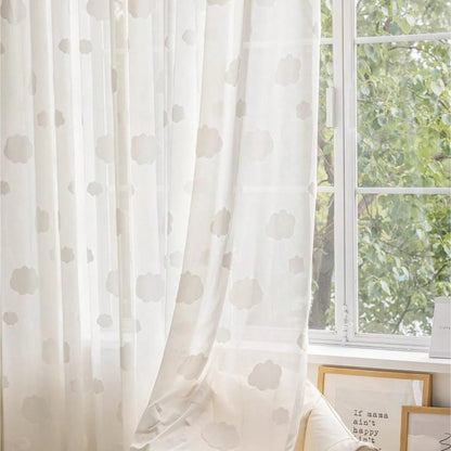 White Cloud Pattern Sheer Curtain | CD1048