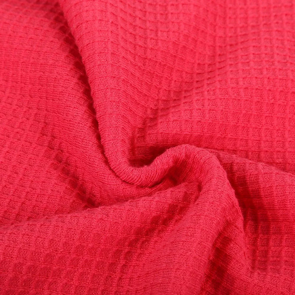 Premium Soft Waffle Weave Cotton Blend Fabric | Moisture-Absorbent, Quick-Dry Bubble Cloth For DIY Sleepwear, Towels & Modern Home Textiles | CA1015