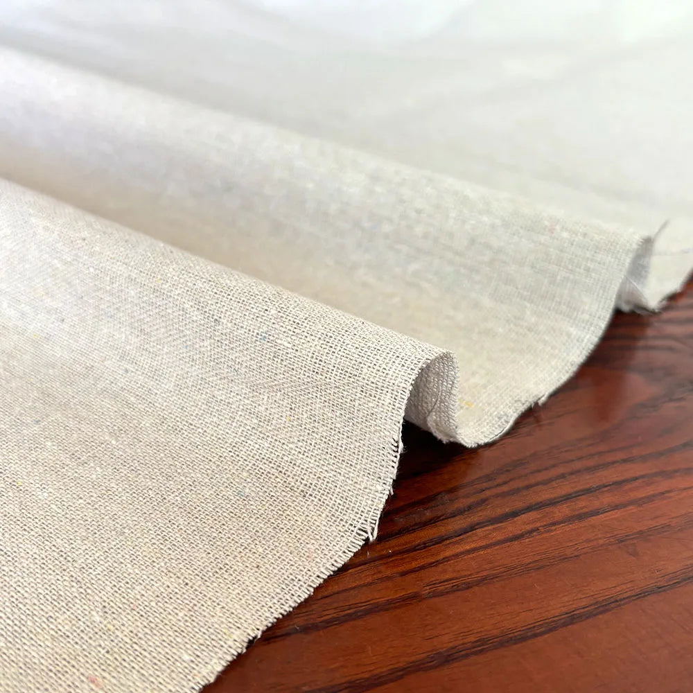 100% Organic Linen Burlap Fabri, Raw Stitch, Bonded Textile for Patchwork, Painting, and Crafting
