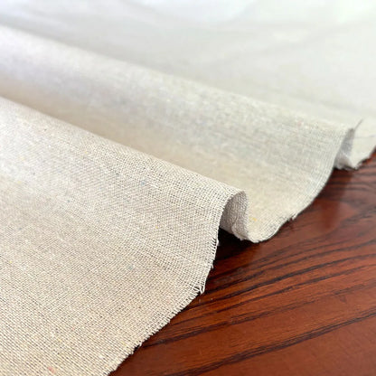 100% Organic Linen Burlap Fabri, Raw Stitch, Bonded Textile for Patchwork, Painting, and Crafting