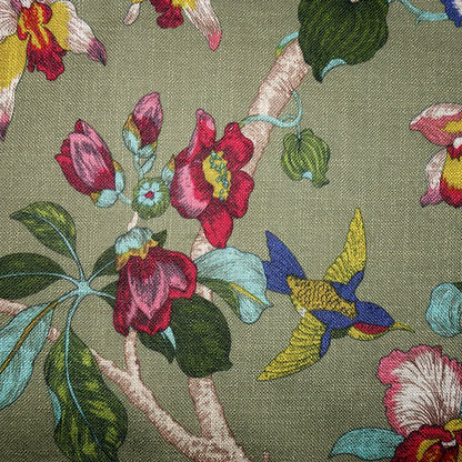 Premium Floral Hummingbird Tropical Botanical Print Blend Cotton, CA1004