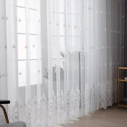 European Palace Embroidered Sheer Curtain | CD1031