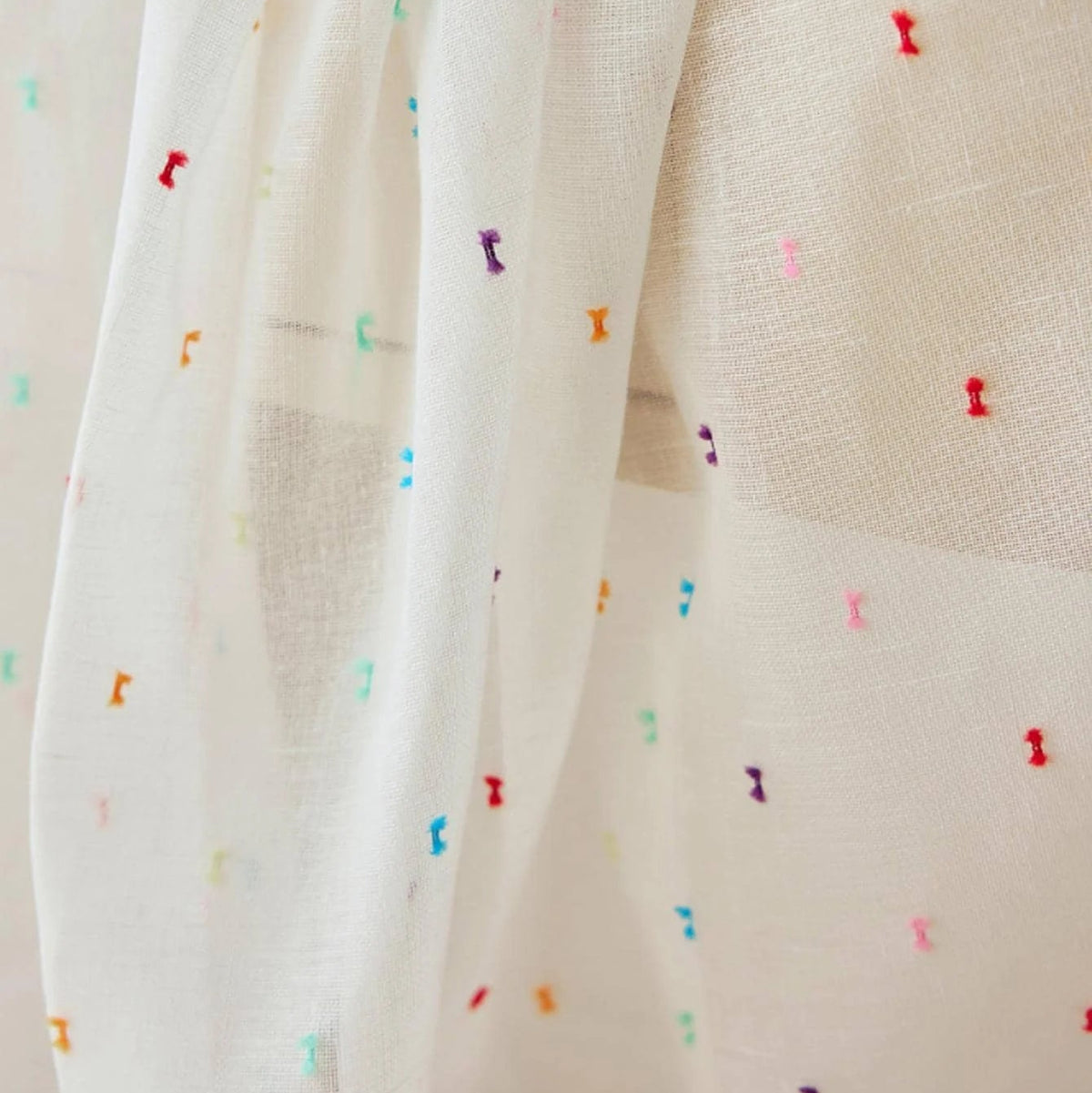 Rainbow Bean Nursery Window Decor Sheer Curtain Panel | CD1047