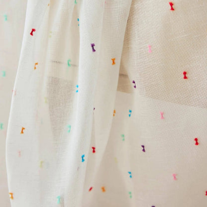 Rainbow Bean Nursery Window Decor Sheer Curtain Panel | CD1047
