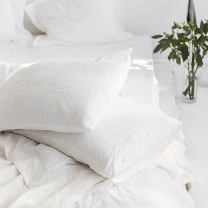 Premium 2-Piece 100% Pure Linen Throw Pillow Covers | Grade A Solid Color Decorative Shams with Hidden Zipper