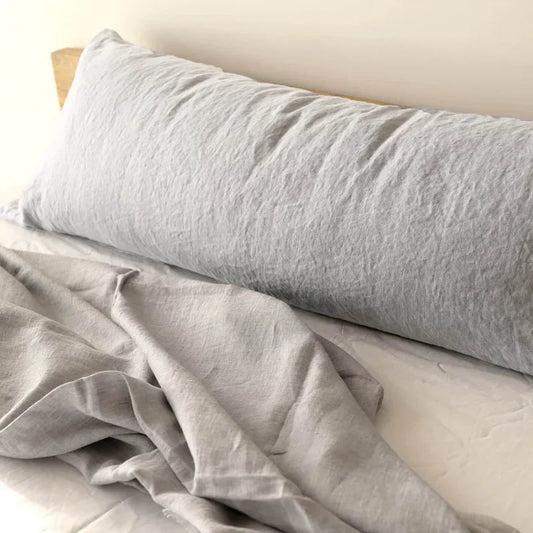 Double Long Pillowcase 100% Pure Linen Pillow Case Euro Sham for Bed, Envelope Cushion Cover Antibacterial Anti-mite