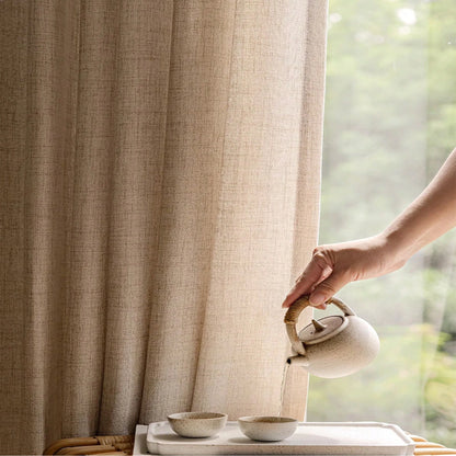 Casual Textured Faux Linen Americana Drapery, CD1009