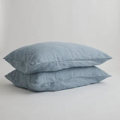 Premium 2-Piece 100% Pure Linen Throw Pillow Covers | Grade A Solid Color Decorative Shams with Hidden Zipper