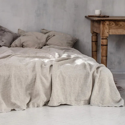 100% Pure French Linen Flat Sheet | Stone-Washed OEKO-TEX Certified Top Sheet for Hot Sleepers (1 PC)
