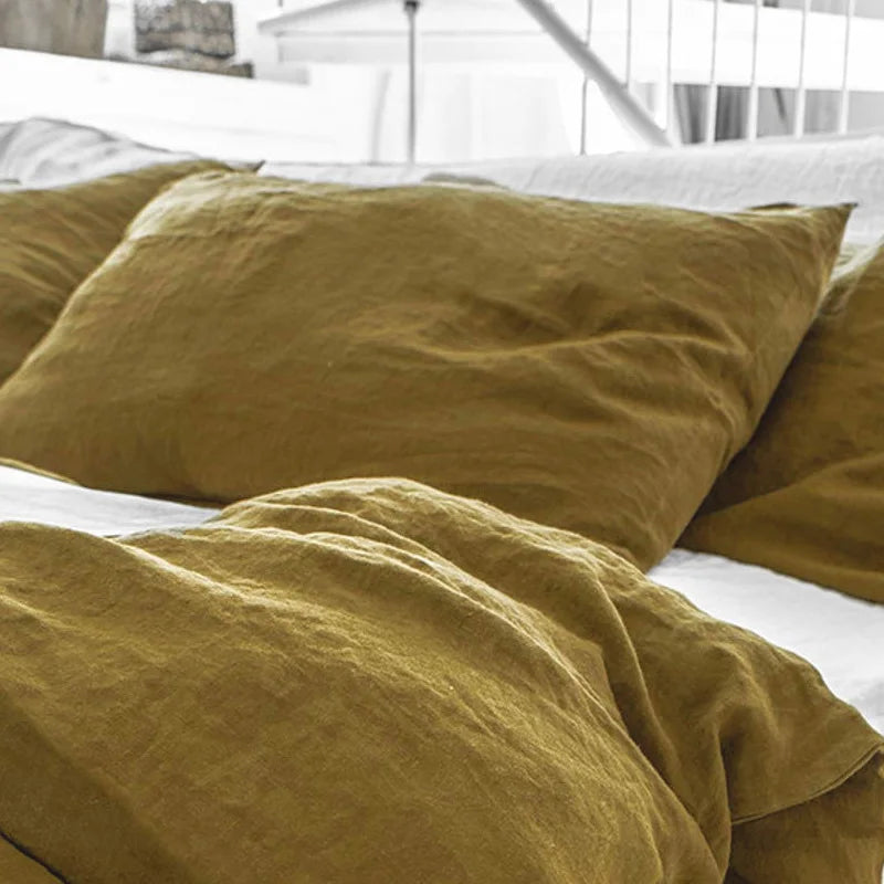Premium 2-Piece 100% Pure Linen Throw Pillow Covers | Grade A Solid Color Decorative Shams with Hidden Zipper