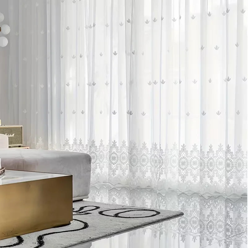 European Palace Embroidered Sheer Curtain | CD1031