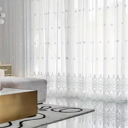 European Palace Embroidered Sheer Curtain | CD1031