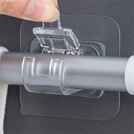 Modern Self-Adhesive Curtain Rod Bracket Hooks – No-Drill Wall Mount Holder (2/4/8 Pack) | CH1008