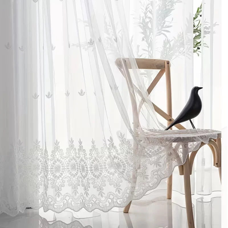 European Palace Embroidered Sheer Curtain | CD1031