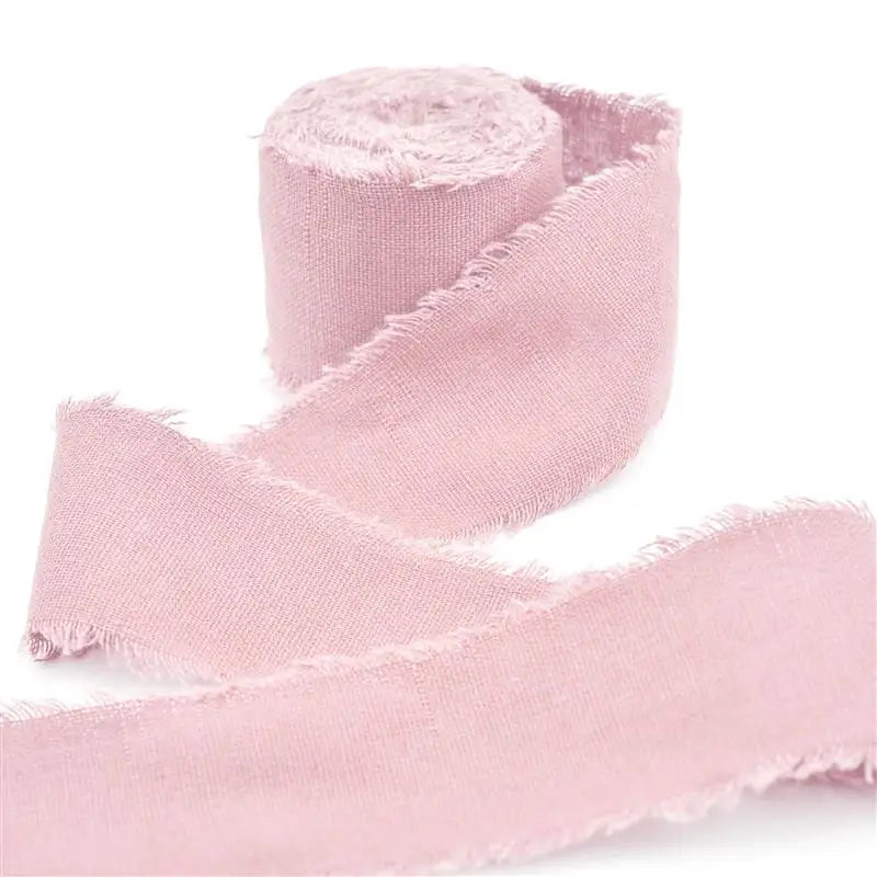 Cotton Linen Frayed Ribbon | 1 1/2" x 5 Yards | Gift Wrapping & Wedding Decor