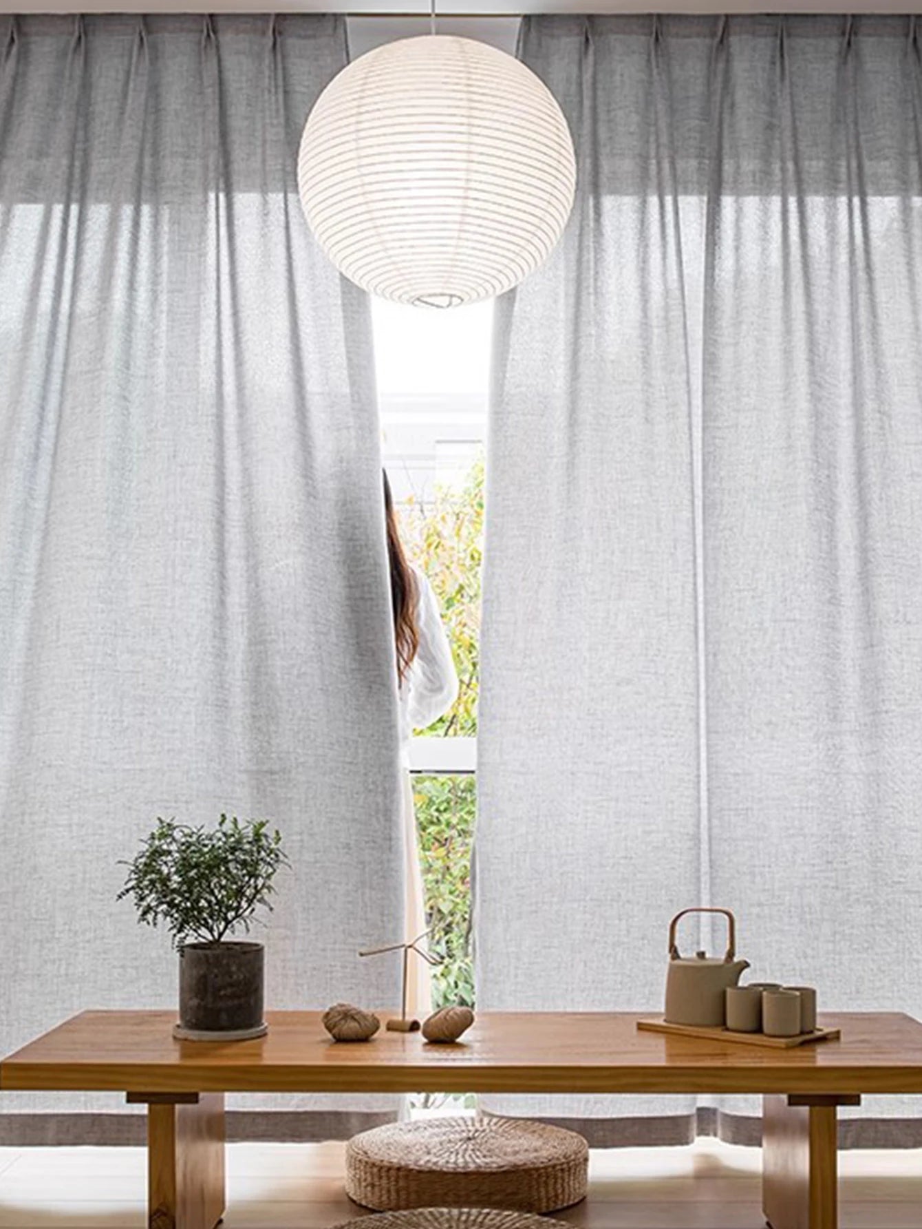 Semi-Sheer Rustic Faux Linen Drapery, CD1008