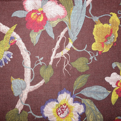Premium Floral Hummingbird Tropical Botanical Print Blend Cotton, CA1004