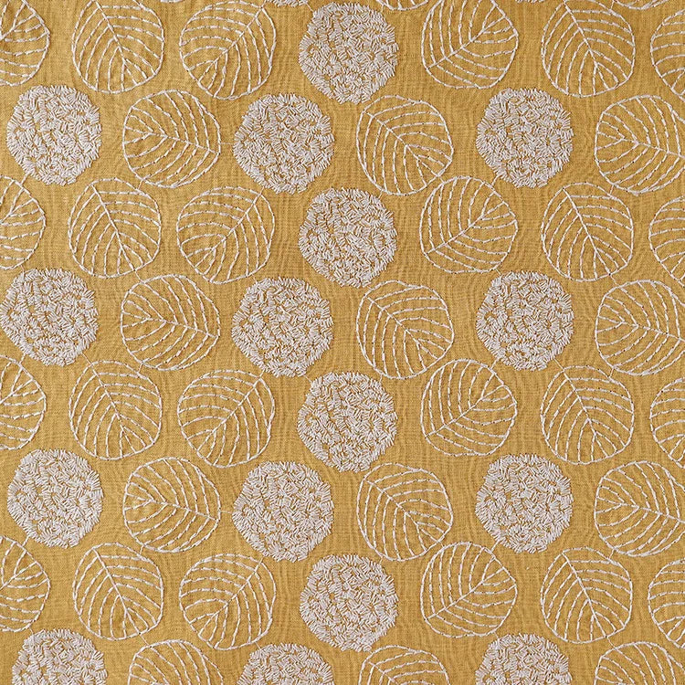 Embroidered Cotton Linen Jacquard Fabric for Dresses, Bags & Sewing | CA1016