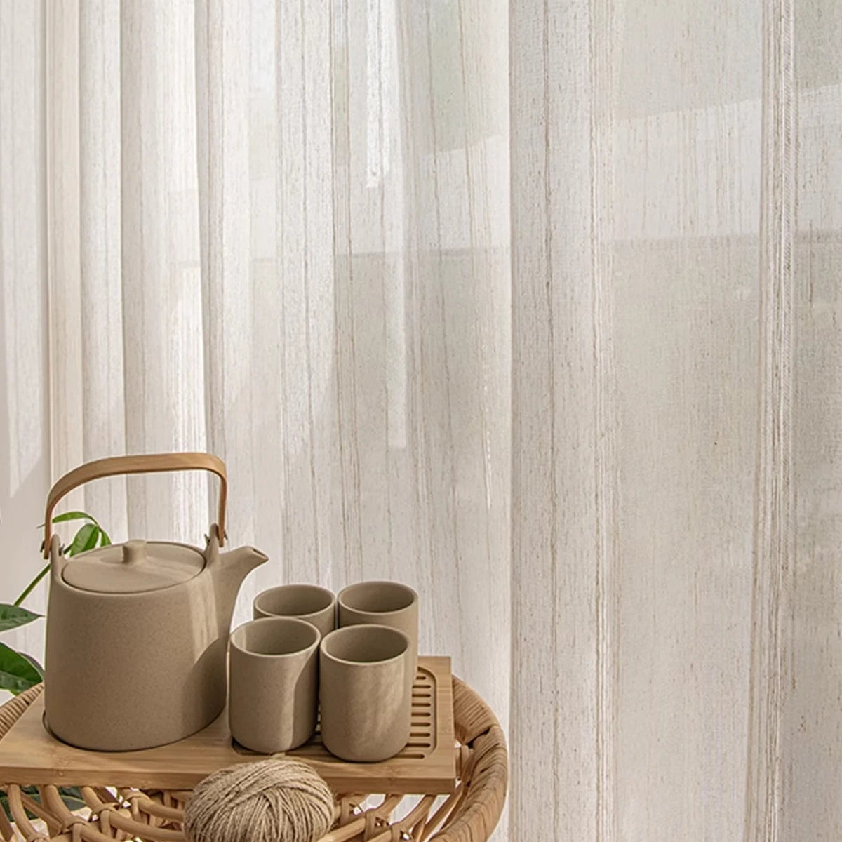 Japanese Style Textured Faux Linen Curtains | CD1035