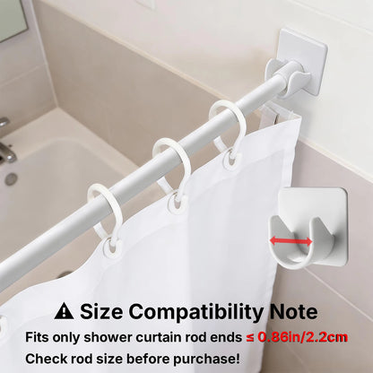 Modern Self-Adhesive Curtain Rod Bracket Hooks – No-Drill Wall Mount Holder (2/4/8 Pack) | CH1008