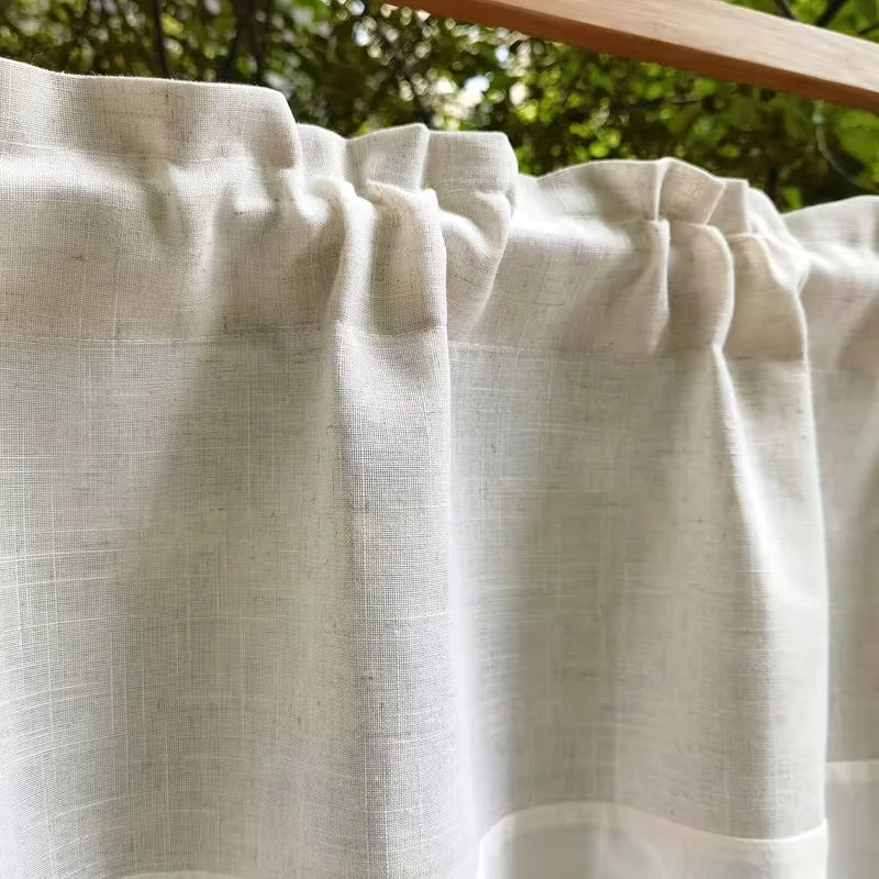 Embroidered Lace Linen Valance Curtain | CD1038