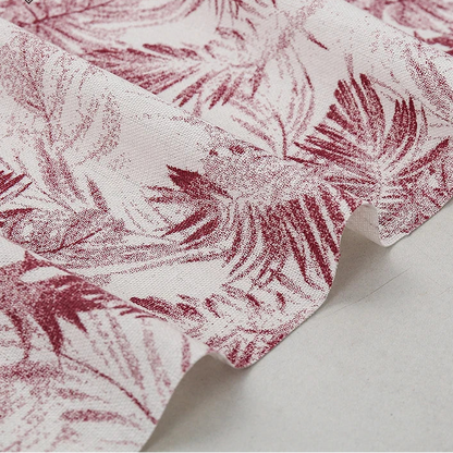 Linen Viscose Flowers Leave Printed Fabric, CA1007